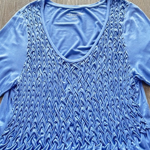 Soft Surroundings, Corneille Tunic, Basket Weave Periwinkle Size 1X - Picture 4 of 12
